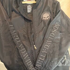 Harley-Davidson Willie G Black Nylon Riding Bomber Jacket - size large